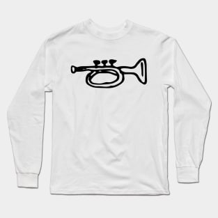 Trumpet Doodle Black Long Sleeve T-Shirt